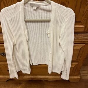 Barefoot Dreams ribbed cream cardigan NWOT